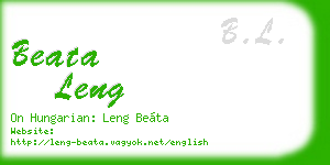 beata leng business card